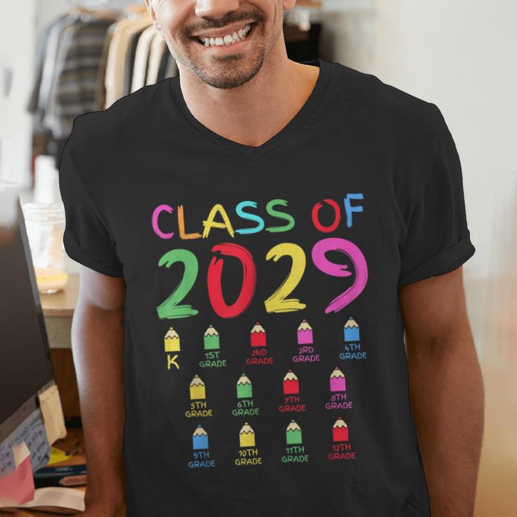 Class Of 2029 Senior Class 2029 Idea Graduation Grow With Me Men's V-Neck T-Shirt
