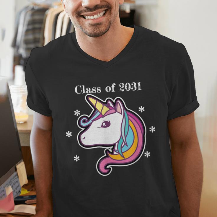 Class Of 2031 Graduation Year UnicornShirt Men's V-Neck T-Shirt