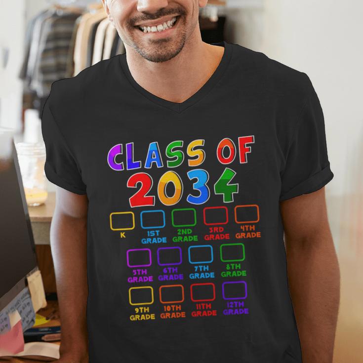 Class Of 2034 Grow With Me Graduation First Day Of School Men's V-Neck T-Shirt