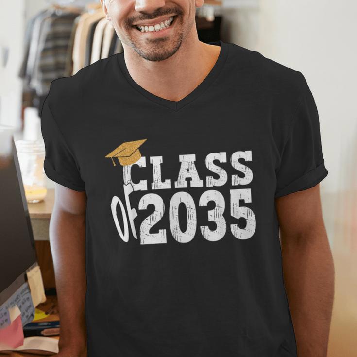 Class Of 2035 Grow With Me Boy Girl First Day Of Graduation Men's V-Neck T-Shirt