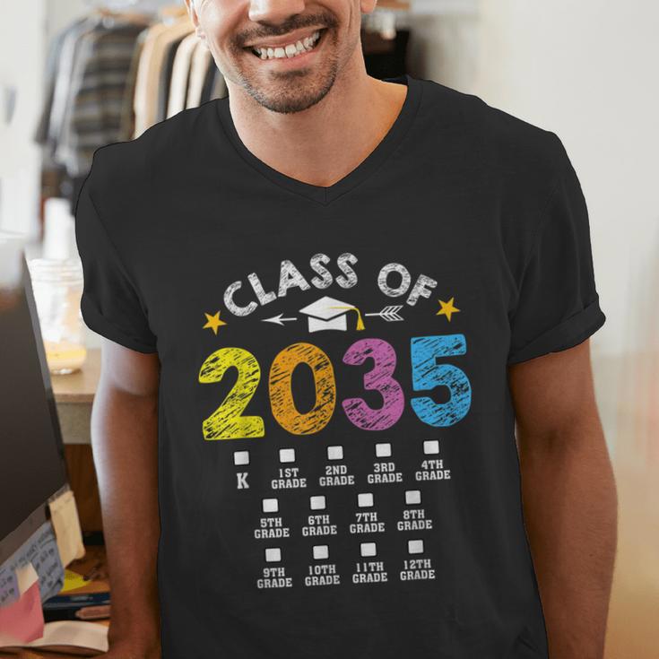 Class Of 2035 Grow With Me Checklist Graduation Men's V-Neck T-Shirt