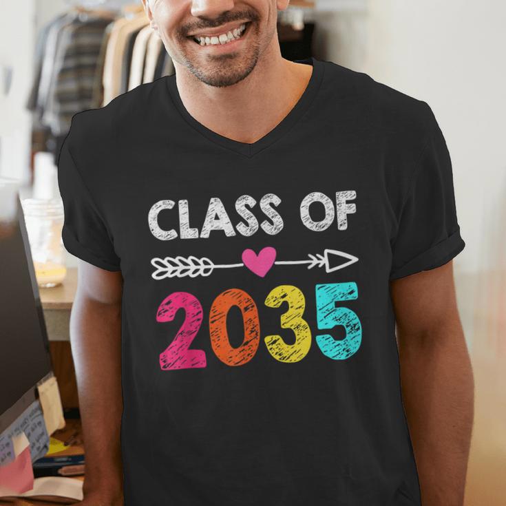 Class Of 2035 Kindergarten Pre K Grow With Me Graduation Men's V-Neck T-Shirt