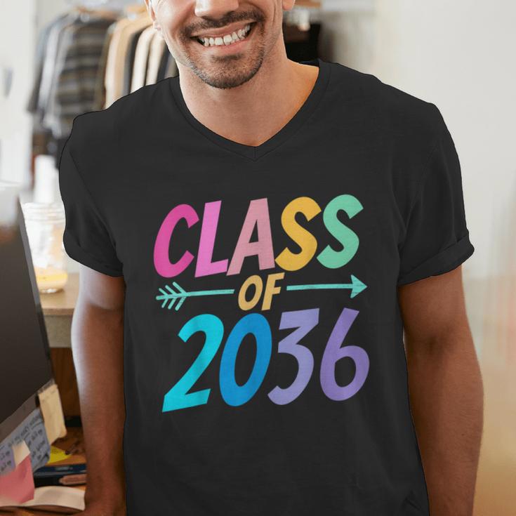 Class Of 2036 First Day Kindergarten Grow With Me Graduation Men's V-Neck T-Shirt