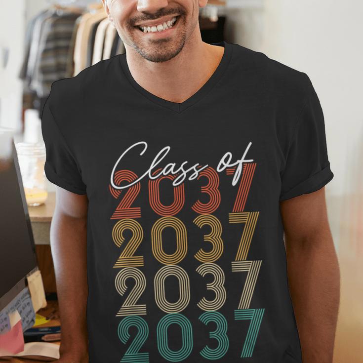 Class Of 2037 Vintage Kindergarten To Graduation Men's V-Neck T-Shirt