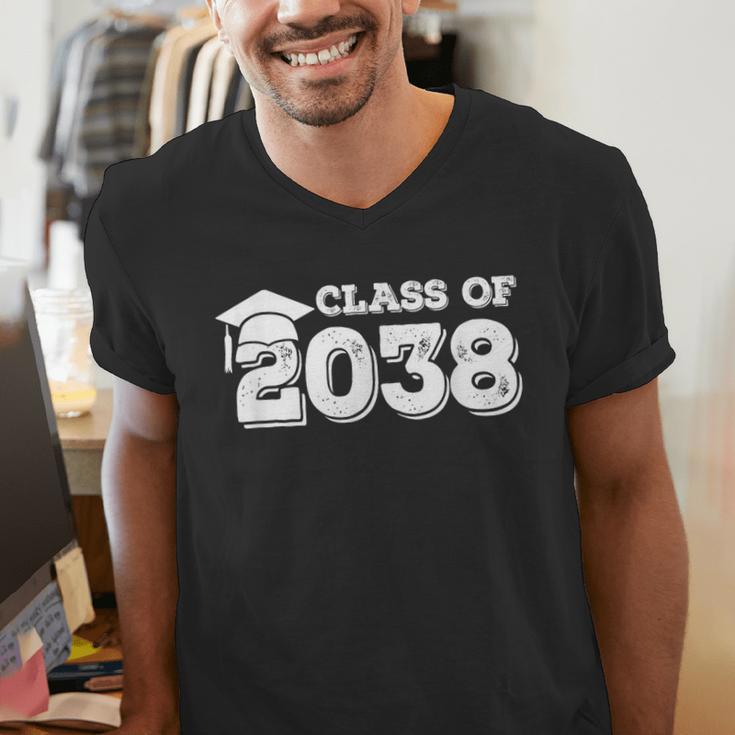 Class Of 2038 Shirt Senior Graduation 2038 Men's V-Neck T-Shirt