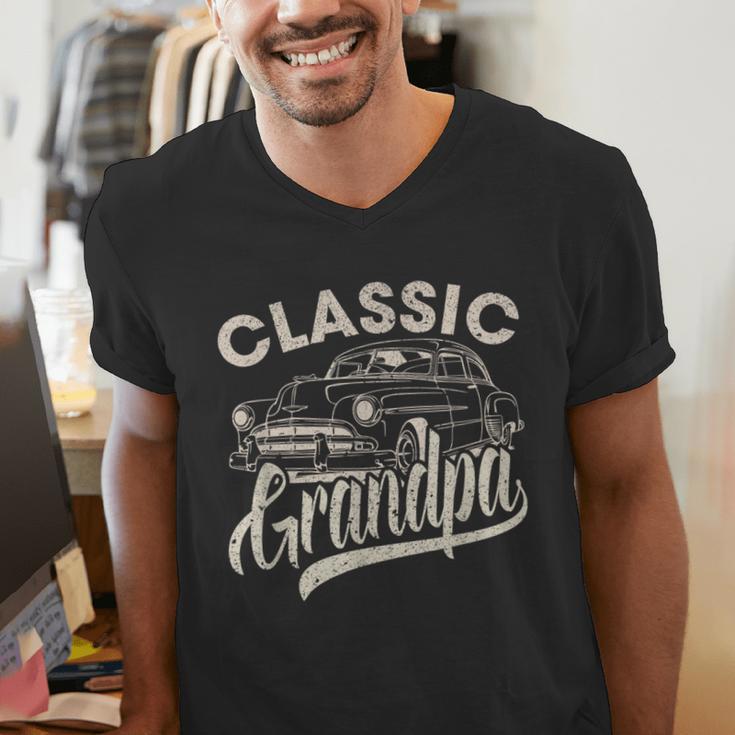 Classic Grandpa Saying Car Lover Men Dad Papa Grandpa Men's V-Neck T-Shirt