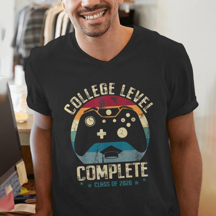 College Level Complete Class Of 2026 Gamer Graduation Grad Men's V-Neck T-Shirt