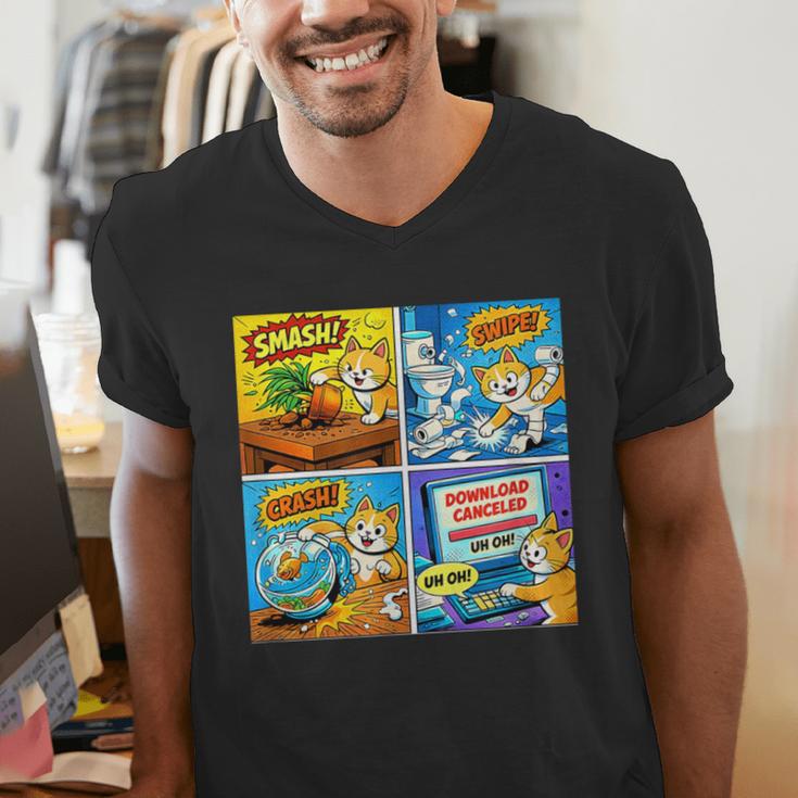 Comic Reader Comic Book Merch Vintage Reading Comic Books Men's V-Neck T-Shirt