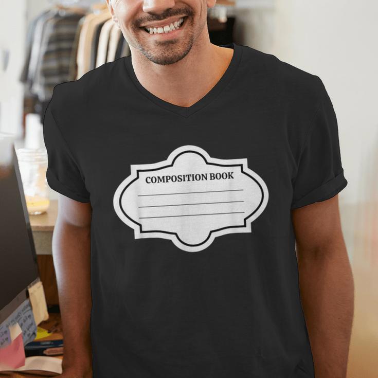 Composition Book Notebook Teacher's Halloween Group Costume Men's V-Neck T-Shirt