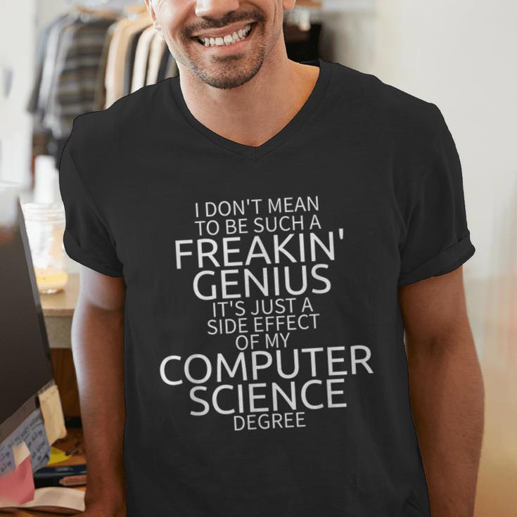 Computer Science Shirt Degree Genius Graduation Men's V-Neck T-Shirt