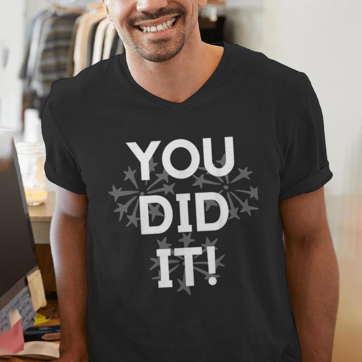 Congrats Tees You Did It Congratulations Graduation Win Promotion Men's V-Neck T-Shirt