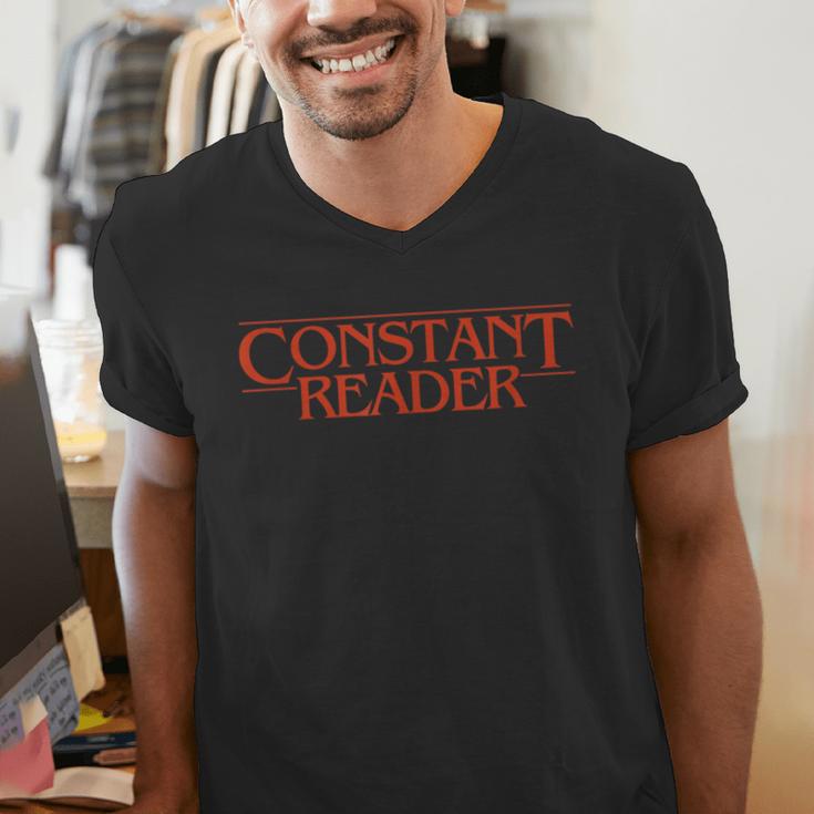 Constant Reader Fan Of Horror Suspense Books Bibliophile Men's V-Neck T-Shirt