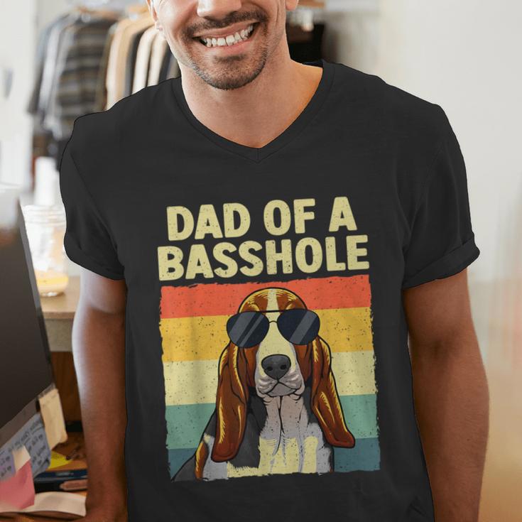 Cool Basset Hound For Men Dad Dog Basset Hound Lovers Men's V-Neck T-Shirt