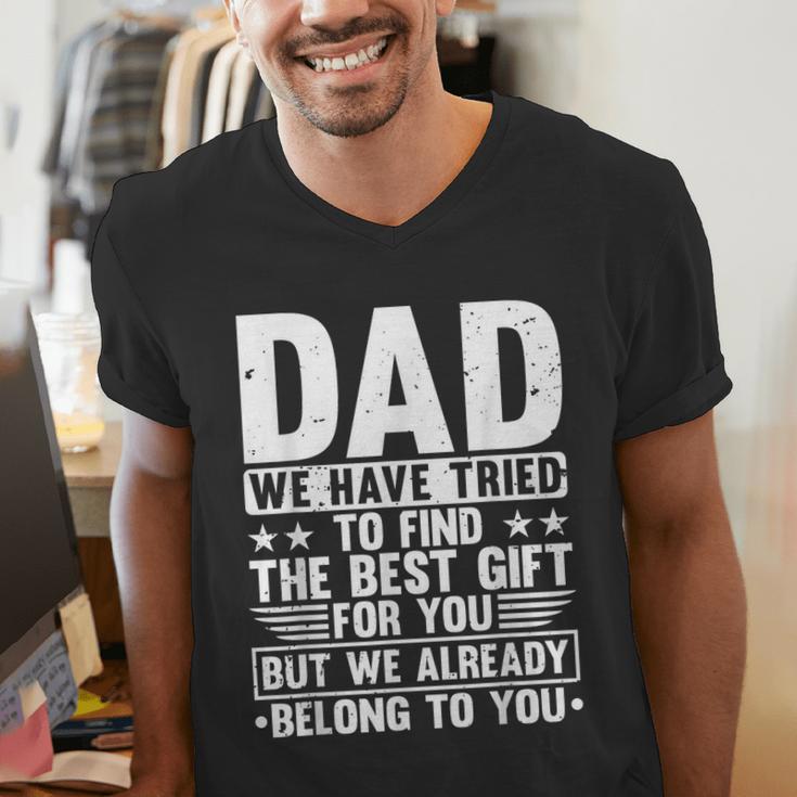 Cool Dad Art For Father Dad Stepfather From Son Daughter Men's V-Neck T-Shirt Cool Dad Art For Father Dad Stepfather From Son Daughter Men's V-Neck T-Shirt