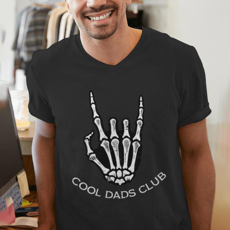 Cool Dads Club Skeleton Rock Pocket Fathers Day Rocker Hand Men's V-Neck T-Shirt