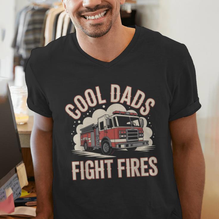 Cool Dads Fight Fire Firefighter Men's V-Neck T-Shirt Cool Dads Fight Fire Firefighter Men's V-Neck T-Shirt
