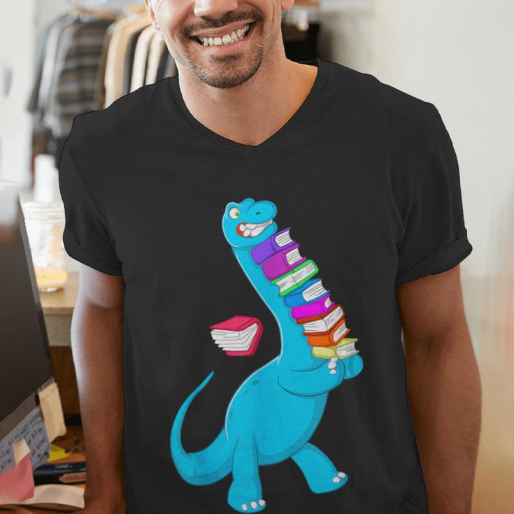 Cool Dinosaur Books Art For Men Women Libarian Book Lover Men's V-Neck T-Shirt Cool Dinosaur Books Art For Men Women Libarian Book Lover Men's V-Neck T-Shirt