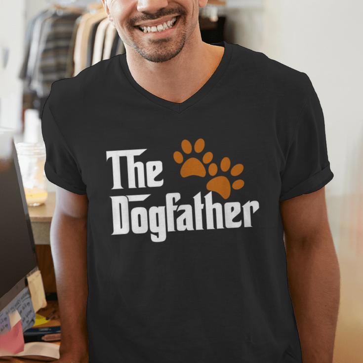 Cool Dog Dad Dog Father Shirt The Dogfather T-Shirt Men's V-Neck T-Shirt