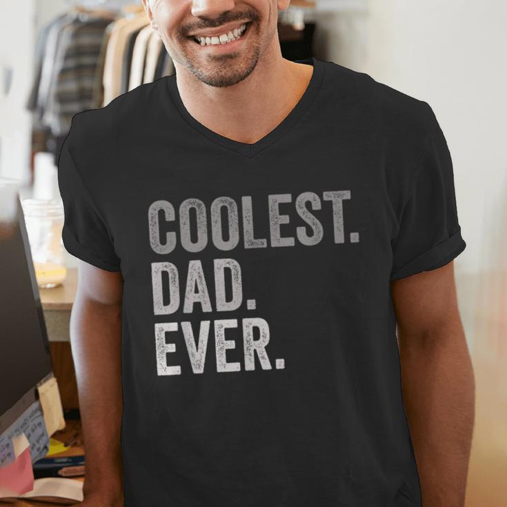 Coolest Dad Ever For Greatest Number 1 Dad Best Father Men's V-Neck T-Shirt
