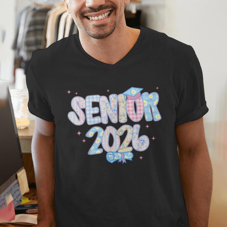 Coquette Senior-Class Of 2026 Preppy Graduation Graduate Men's V-Neck T-Shirt