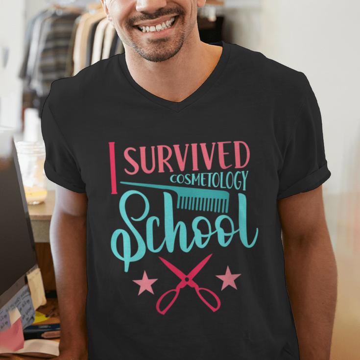 Cosmetology Graduation Tee I Survived Cosmetology School Men's V-Neck T-Shirt