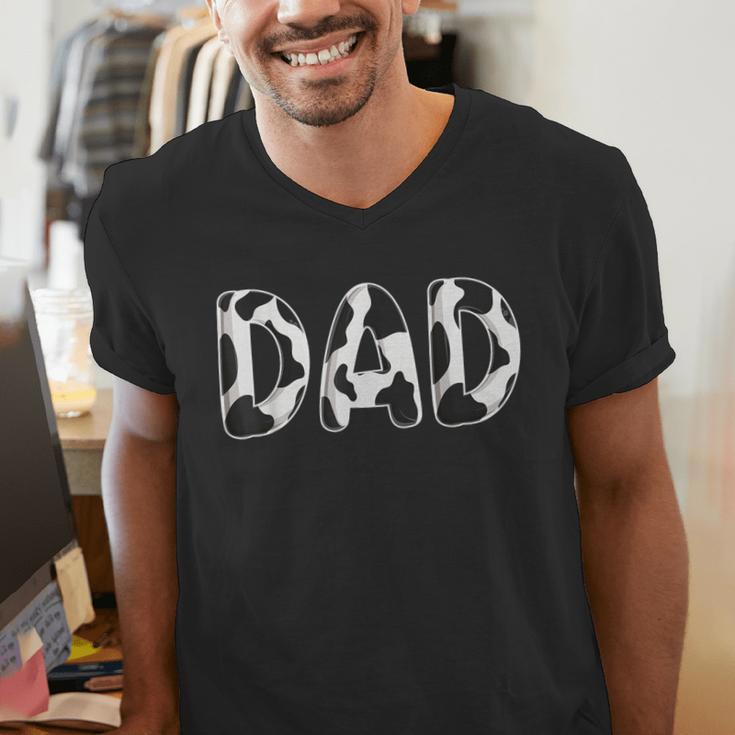 Cow Dad Birthday Family Matching Fathers Day Boy Girl Farm Small Men's V-Neck T-Shirt