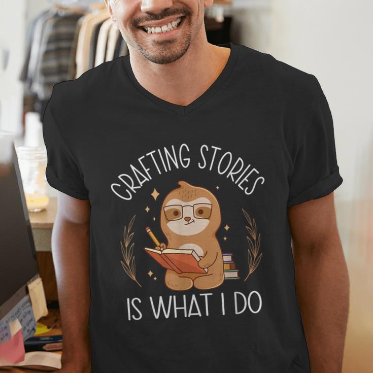 Crafting Stories Is What I Do Reading Writing Book Author Men's V-Neck T-Shirt