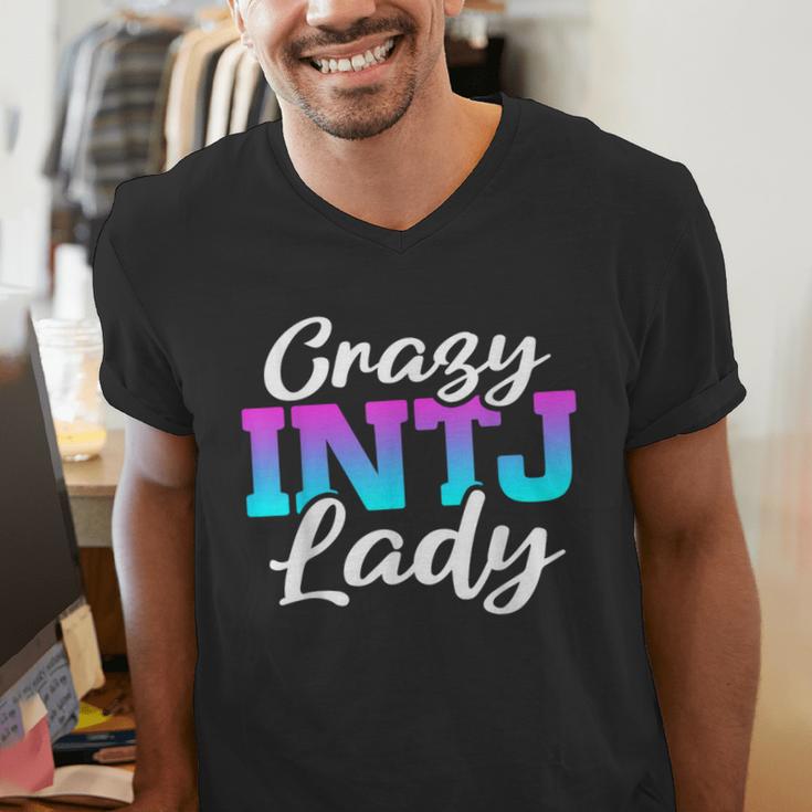Crazy INTJ Lady Introvert Personality Men's V-Neck T-Shirt Crazy INTJ Lady Introvert Personality Men's V-Neck T-Shirt