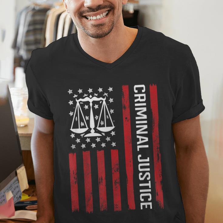 Criminal Justice Major College Student Graduate Graduation Men's V-Neck T-Shirt