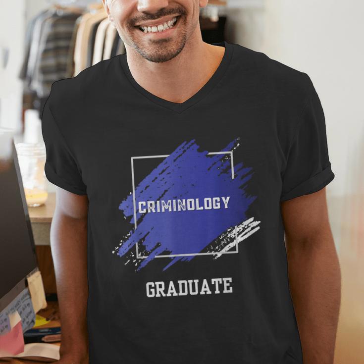 Criminology Graduation Graduated Degree University Student Men's V-Neck T-Shirt