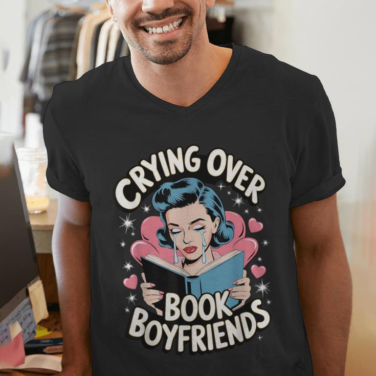 Crying Over Book Boyfriends Men's V-Neck T-Shirt