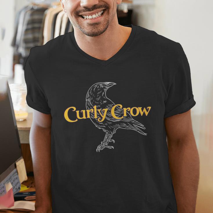 Curly Crow Art And Books Logo Men's V-Neck T-Shirt