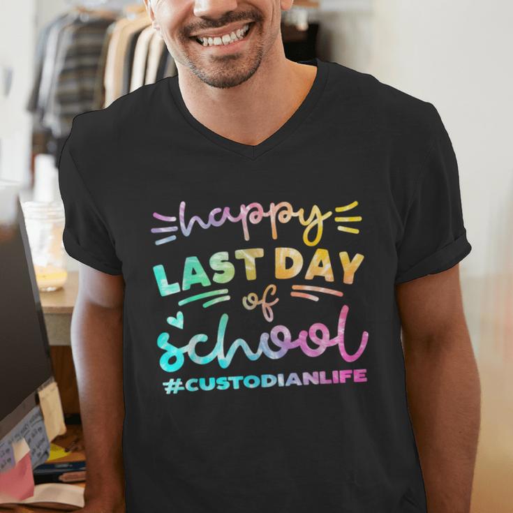 Custodian Life Graduation Day Last Day Of School Tie Dye Men's V-Neck T-Shirt