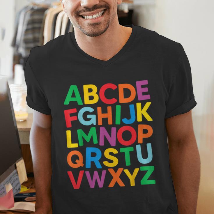 Cute ABCs Shirt Alphabet Colorful Letters Reading Books Kids Men's V-Neck T-Shirt Cute ABCs Shirt Alphabet Colorful Letters Reading Books Kids Men's V-Neck T-Shirt