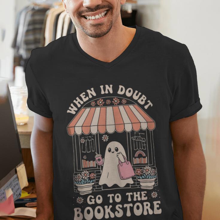 Cute Bookstore Ghost Retro Women Book Lovers Men's V-Neck T-Shirt Cute Bookstore Ghost Retro Women Book Lovers Men's V-Neck T-Shirt