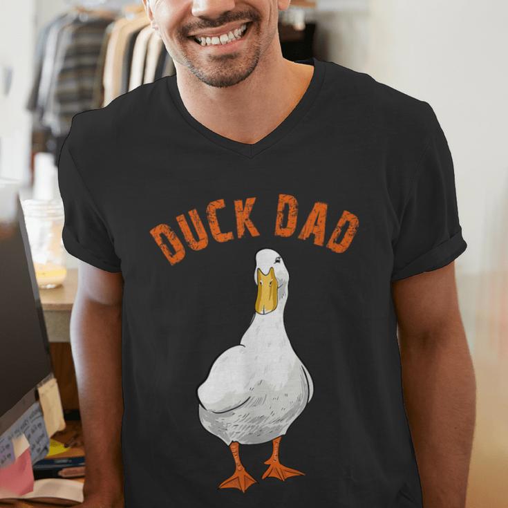 Cute Duck Dad Lover Illustration Duck Owner Men's V-Neck T-Shirt