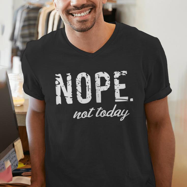 Cute Nope Not Today Casual Women Quote Introvert Men's V-Neck T-Shirt