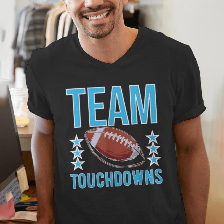 Cute Team Touchdowns Gender Reveal For Mom And Dad Men's V-Neck T-Shirt
