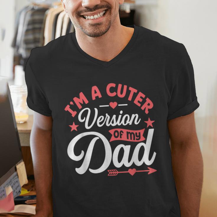 Cuter Version Of Dad Cute Kid Boy Girl Proud New Dad Men's V-Neck T-Shirt