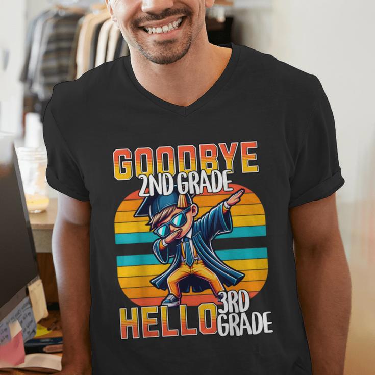Dabbing Boy Goodbye 2nd Grade Hello 3rd Grade Graduation Men's V-Neck T-Shirt