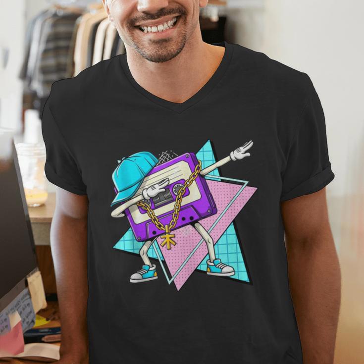 Dabbing Cassette Tape 70s 80s 80s Outfit Nostalgia Men's V-Neck T-Shirt
