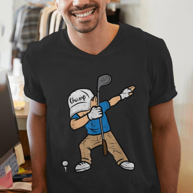 Dabbing Golfer Golfing Golfer Dad Men Boys Kids Youth Men's V-Neck T-Shirt Dabbing Golfer Golfing Golfer Dad Men Boys Kids Youth Men's V-Neck T-Shirt