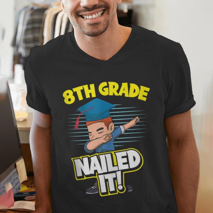 Dabbing Graduation Boy 8th Grade Class Of 2021 Men's V-Neck T-Shirt