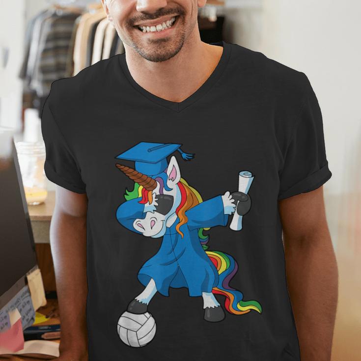 Dabbing Graduation Class 2023 Unicorn Volleyball Men's V-Neck T-Shirt