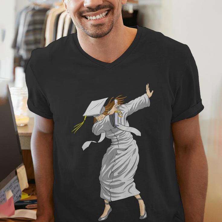 Dabbing Graduation Class Of 2025 Woman Graduation Men's V-Neck T-Shirt