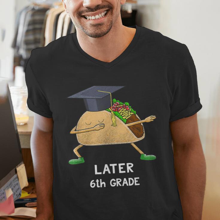 Dabbing Taco 6th Grade Graduation Shirt Sixth Grade Later Men's V-Neck T-Shirt