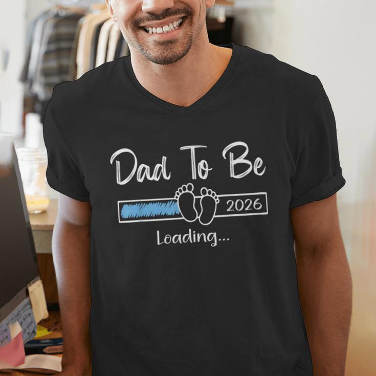 Dad To Be 2026 Promoted To Daddy Soon To Be New Dad Men's V-Neck T-Shirt