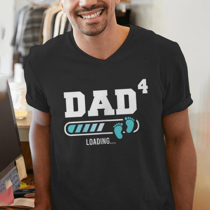 Dad 4 Fourth Time Dad Dad Of Four Men's V-Neck T-Shirt