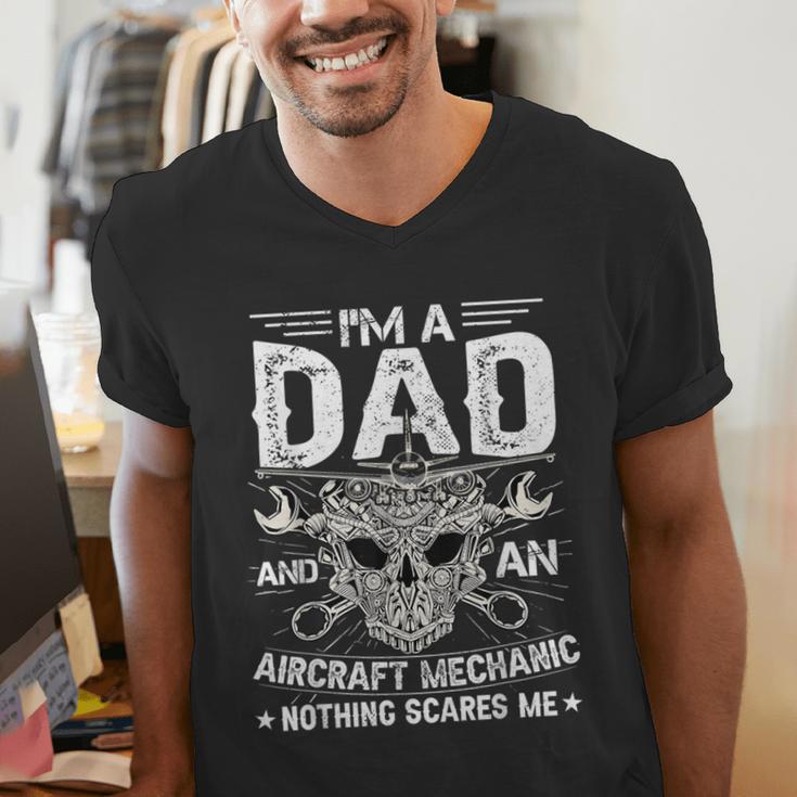 Dad Airplane Plane Aviation Aircraft Mechanic Men's V-Neck T-Shirt Dad Airplane Plane Aviation Aircraft Mechanic Men's V-Neck T-Shirt