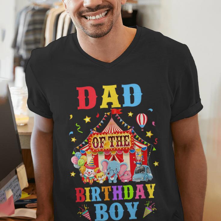 Dad Of The Birthday For Boy Circus Carnival Theme Party Men's V-Neck T-Shirt